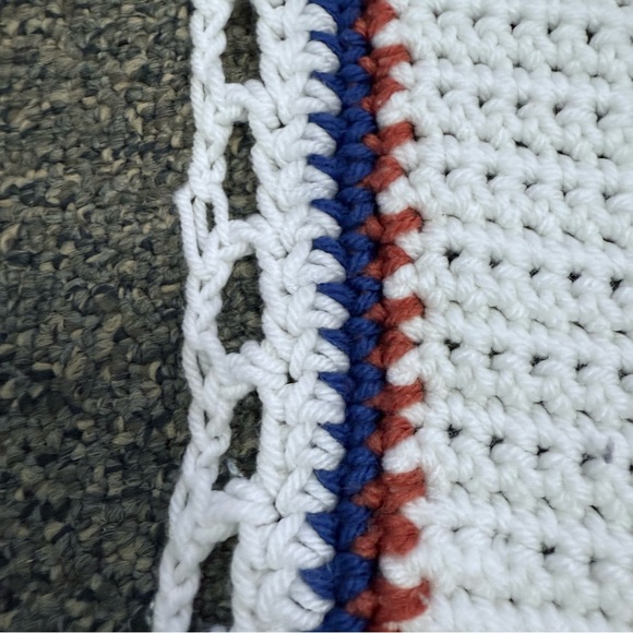 Vintage Handmade University of Kentucky Wildcats Crochet Afghan Blanket 68x40 - Picture 6 of 6